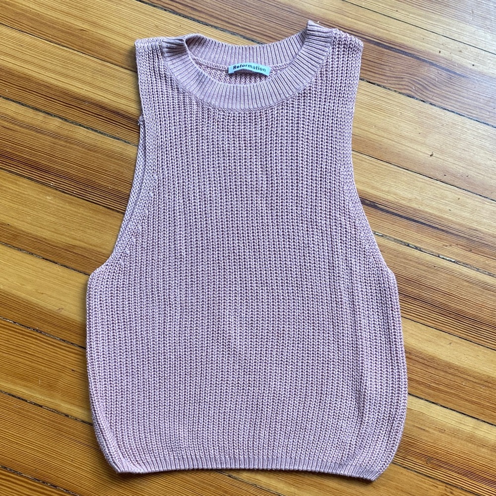 Reformation dusty pink knit tank top sweater